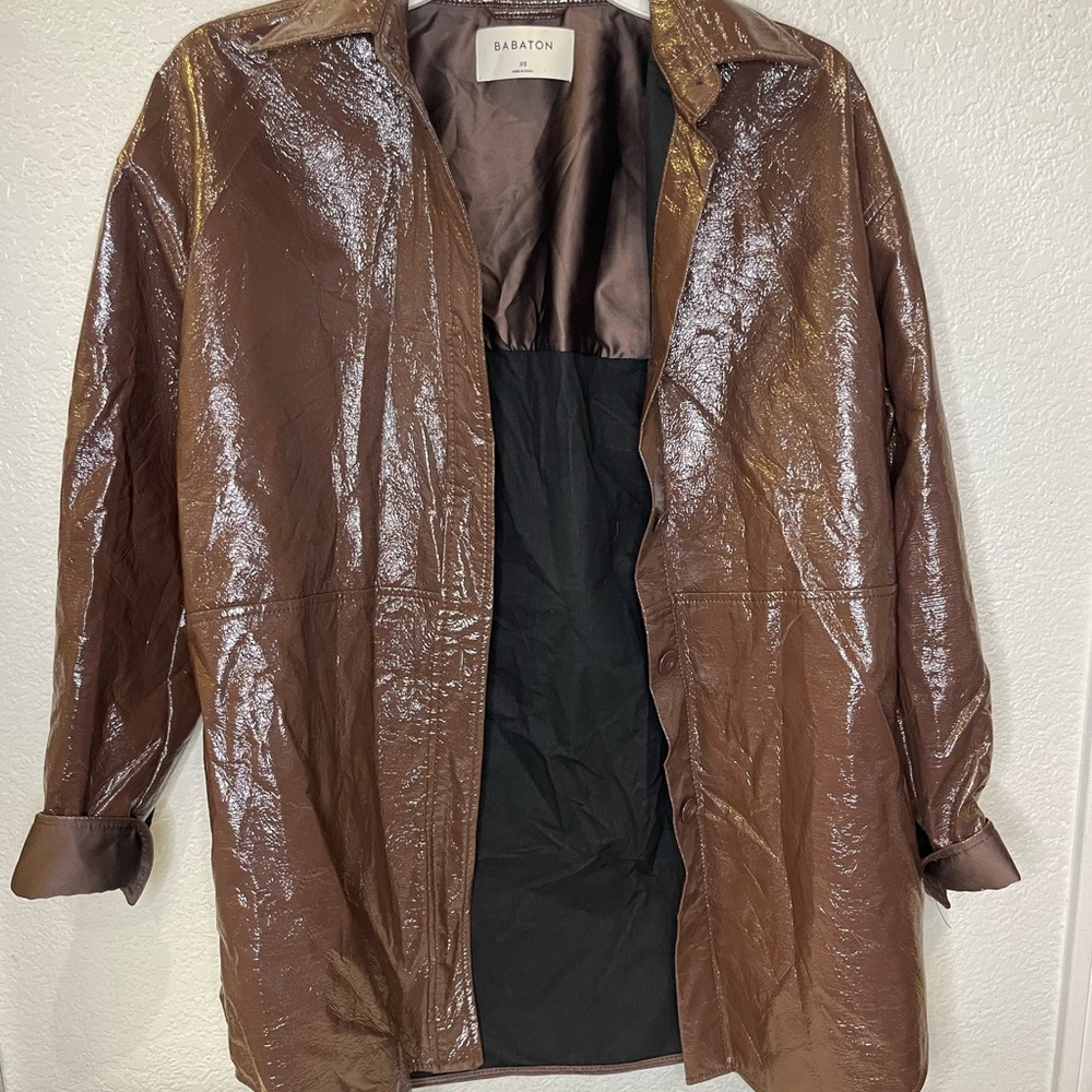 Babaton Aritzia Pelli Shirt Jacket in Coffee Bean Size XS